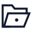 Folderopendot icon with stroke sharp style
