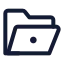 Folderopendot icon with stroke standard style
