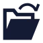 Folderopen icon with solid sharp style