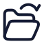 Folderopen icon with stroke rounded style