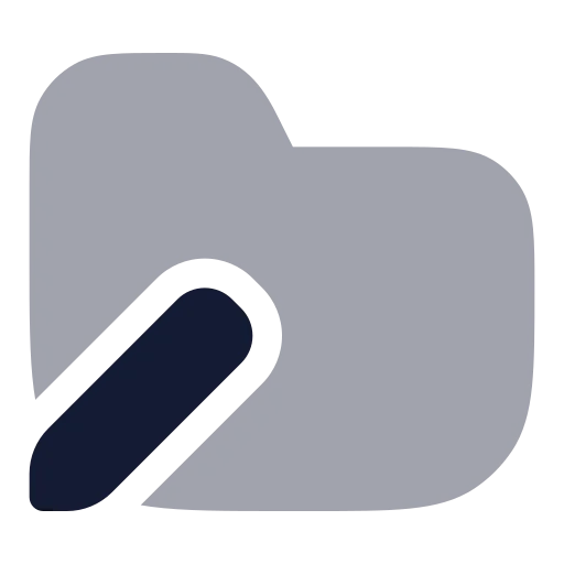 Folder Pen Icon in Bulk Rounded style