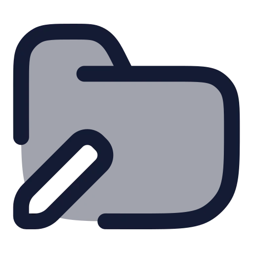 Folder Pen Icon in Duotone Rounded style