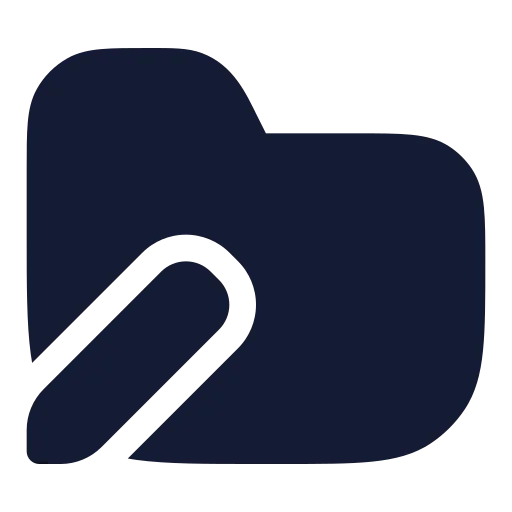 Folder Pen Icon in Solid Rounded style