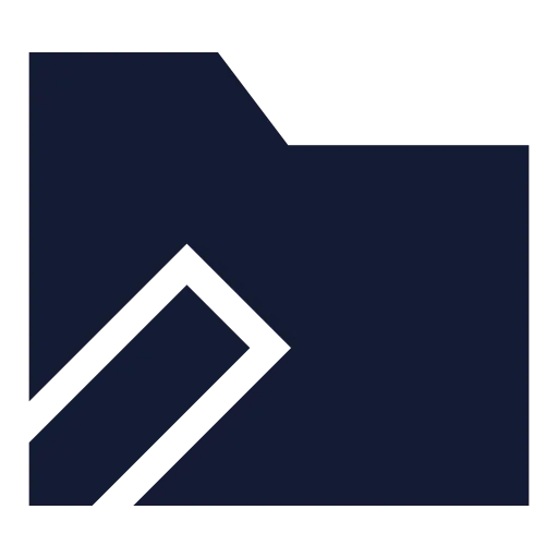 Folder Pen Icon in Solid Sharp style