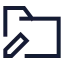 Folderpen icon with stroke sharp style