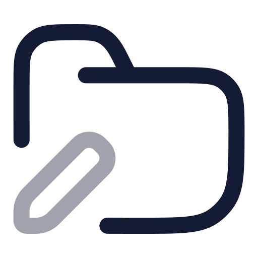 Folder Pen Icon in Twotone Rounded style