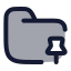 Folderpin icon with duotone rounded style