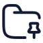 Folderpin icon with stroke rounded style