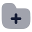 Folderplus icon with bulk rounded style