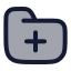 Folderplus icon with duotone rounded style