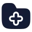 Folderplus icon with solid rounded style
