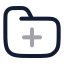 Folderplus icon with twotone rounded style