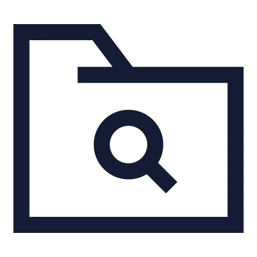 Folder Search 2 Icon in Stroke Sharp style