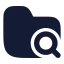 Foldersearch icon with solid rounded style