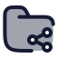 Foldershared icon with duotone rounded style