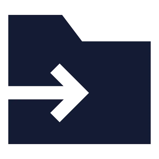 Folder Symlink Icon in Solid Sharp style