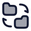Foldertransfer icon with duotone rounded style