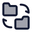 Foldertransfer icon with duotone standard style