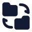Foldertransfer icon with solid standard style