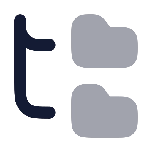 Folder Tree Icon in Bulk Rounded style