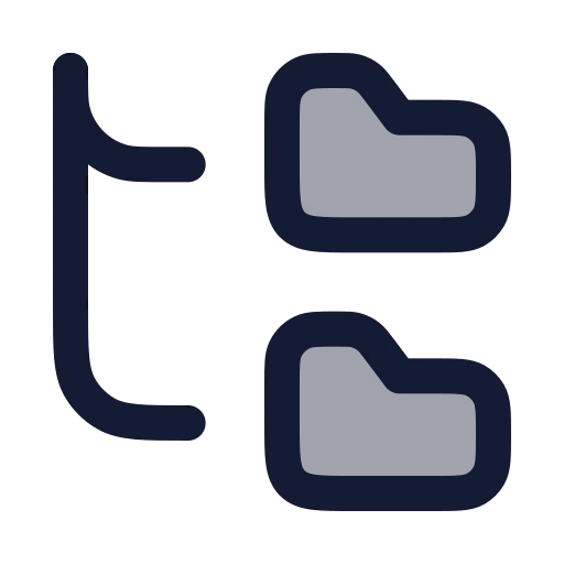 Folder Tree Icon in Duotone Rounded style