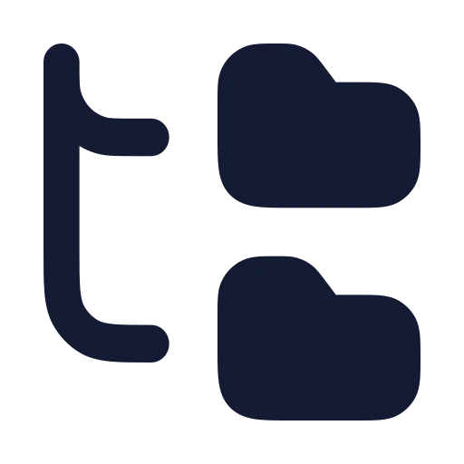 Folder Tree Icon in Solid Rounded style