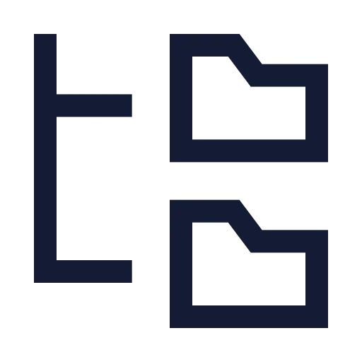 Folder Tree Icon in Stroke Sharp style
