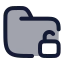 Folderunlocked icon with duotone rounded style