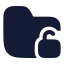 Folderunlocked icon with solid rounded style
