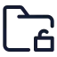 Folderunlocked icon with stroke standard style