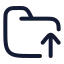 Folderupload icon with stroke rounded style