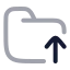 Folderupload icon with twotone rounded style