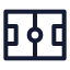Footballpitch icon with stroke sharp style