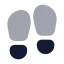 Footprints icon with bulk rounded style