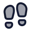 Footprints icon with duotone rounded style
