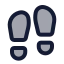 Footprints icon with duotone standard style
