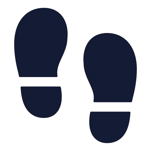 Footprints Icon in Solid Rounded style
