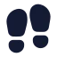 Footprints icon with solid rounded style