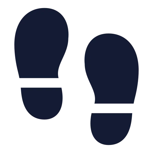 Footprints Icon in Solid Sharp style