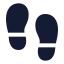 Footprints icon with solid sharp style