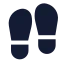 Footprints icon with solid sharp style