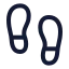 Footprints icon with stroke rounded style