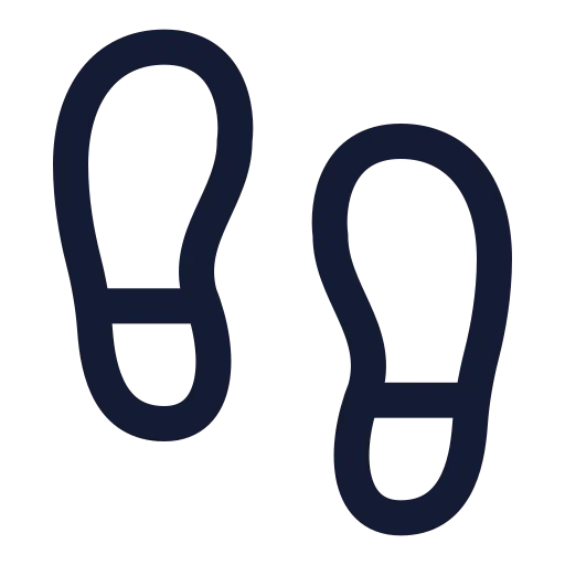 Footprints Icon in Stroke Sharp style