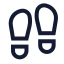 Footprints icon with stroke sharp style