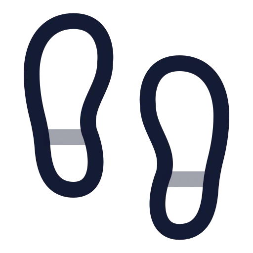 Footprints Icon in Twotone Rounded style