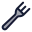Fork icon with duotone rounded style