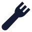 Fork icon with solid sharp style