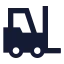 Forklift icon with solid sharp style