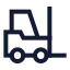 Forklift icon with stroke sharp style