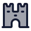 Fortress icon with duotone rounded style